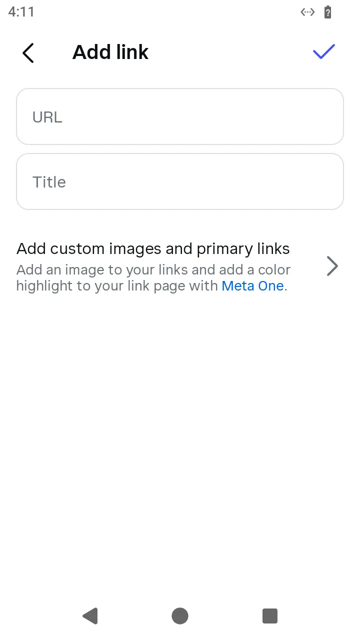 The add-link form