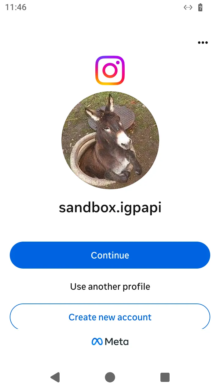 The saved profile offered on a phone that was signed in before