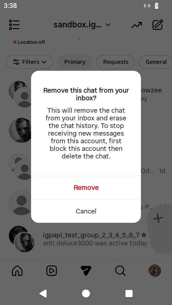 Removing a chat
