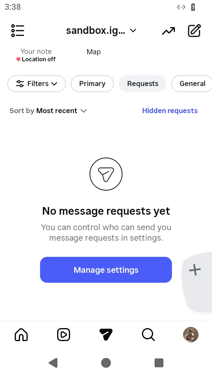 The Requests tab