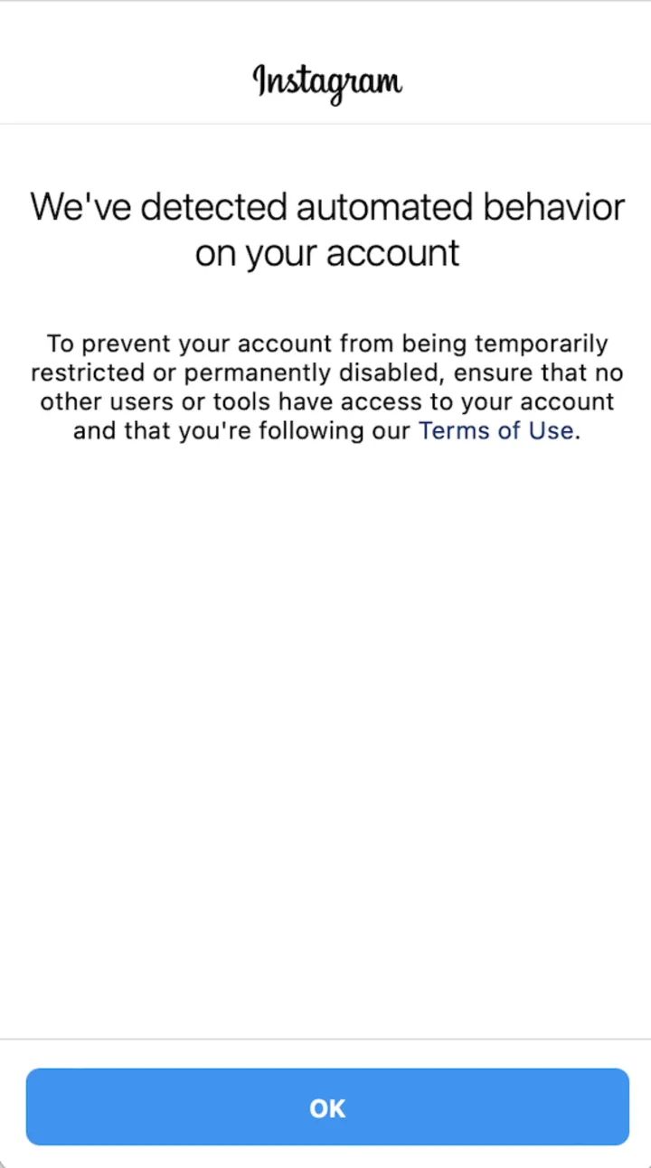 The scraping warning
