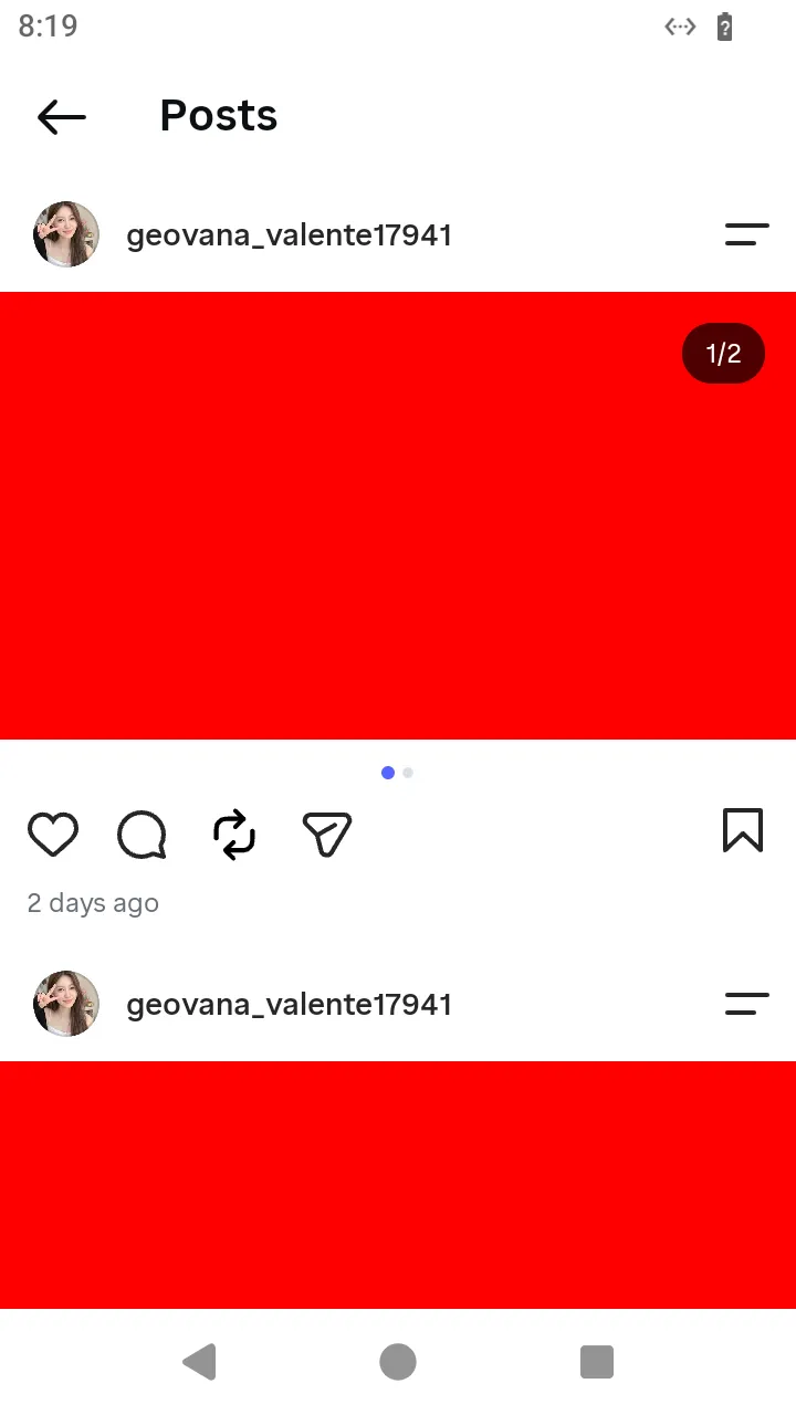 The carousel opened from the profile's grid