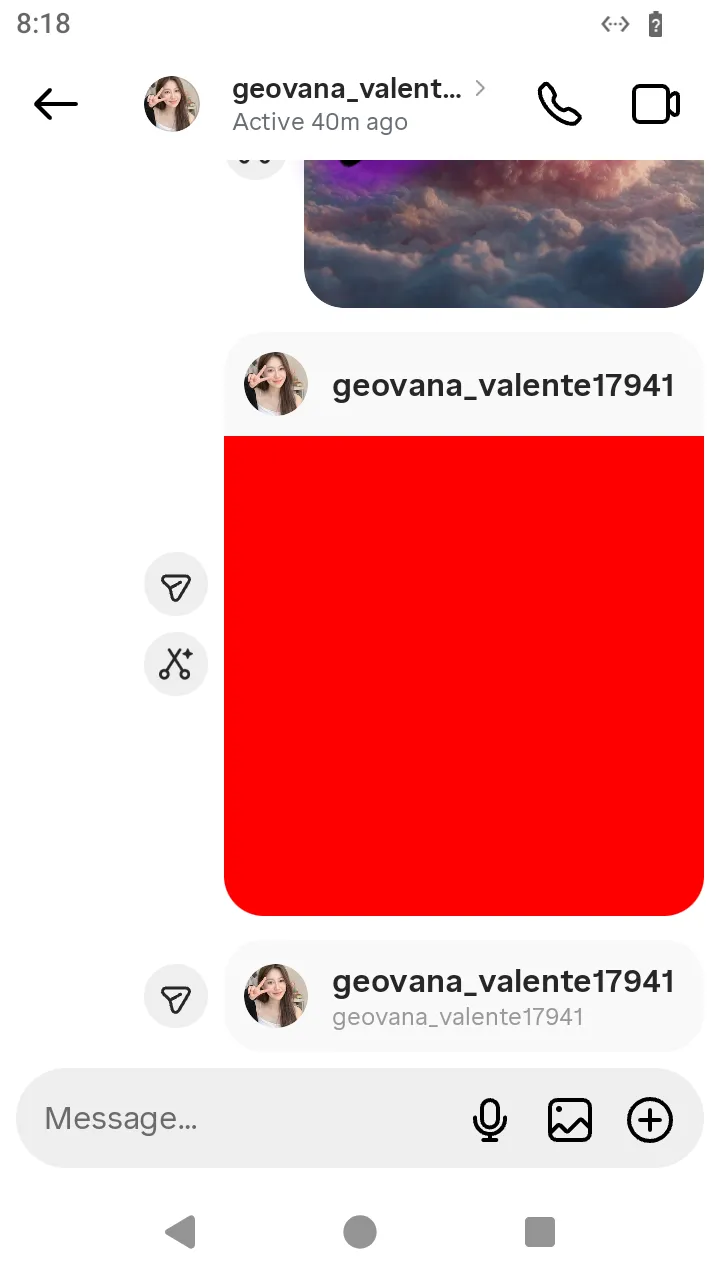 The profile share shown in the conversation