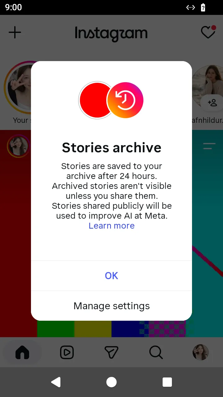 The stories archive notice