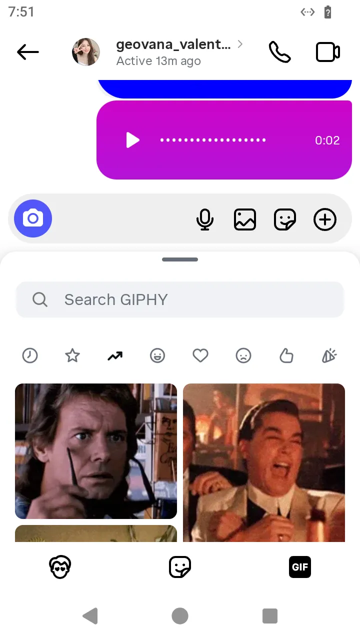 The tray’s GIF tab