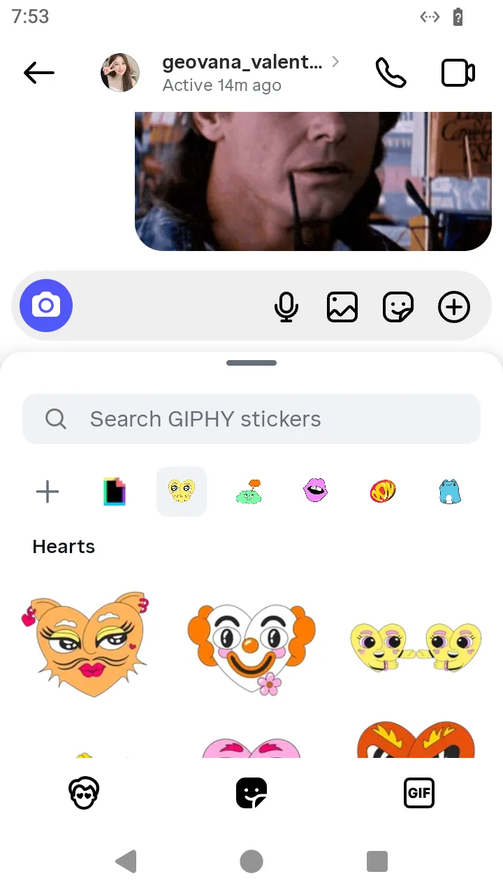 A store sticker in the conversation
