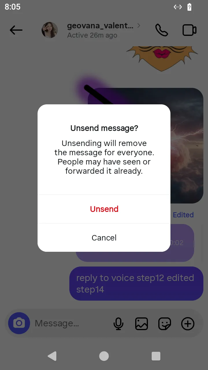 The Unsend confirmation